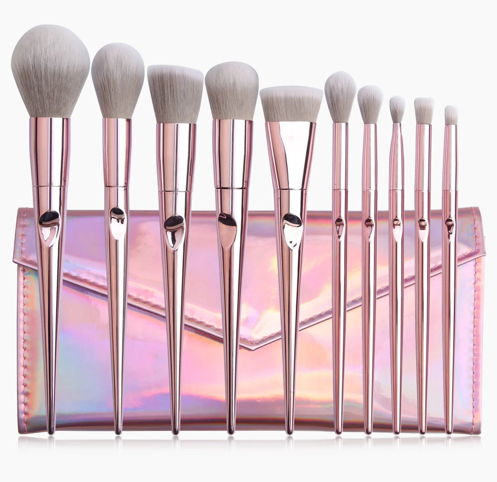 10PCS Makeup Brushes Set Cosmetic Foundation Lip Blending Brushes Tool